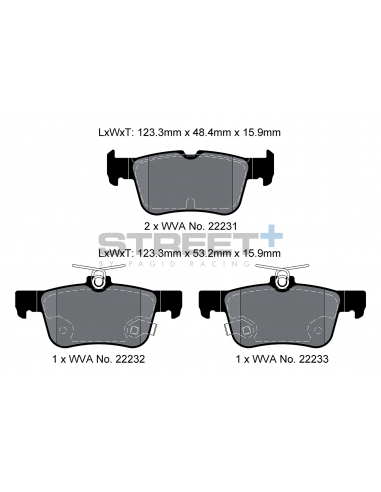 Pastillas Pagid Street+ Ford Focus Mk4 traseras