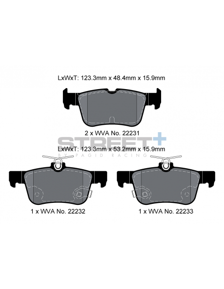 Pastillas Pagid Street+ Ford Focus Mk4 traseras