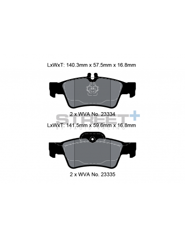 Pastillas Pagid Street+ Mercedes-Benz SL R230 traseras