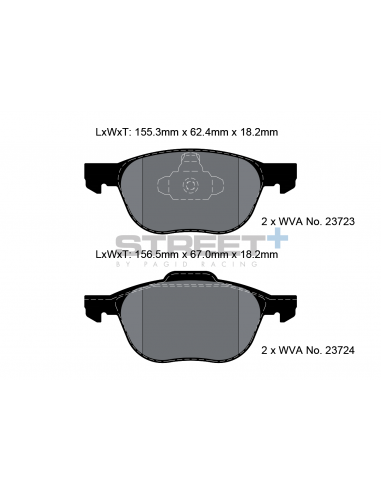 Pastillas Pagid Street+ Volvo S40 II delanteras (Tipo 2)