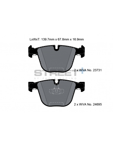 Pastillas Pagid Street+ BMW Serie 7 F01/F02/F03/F04 traseras