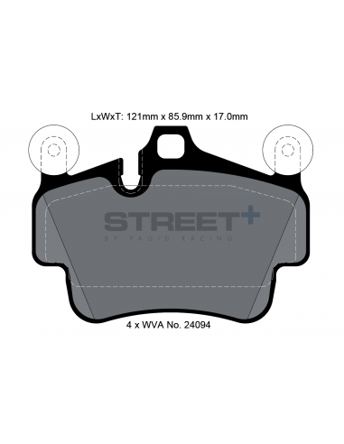 Pastillas Pagid Street+ Porsche Cayman S 987 delanteras