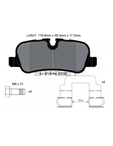 Pastillas Pagid Street+ Land Rover Discovery IV traseras