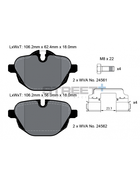 Pastillas Pagid Street+ BMW Serie 6 G32 Gran Turismo traseras (Tipo 2)