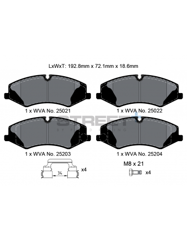 Pastillas Pagid Street+ Range Rover Evoque (L551) delanteras