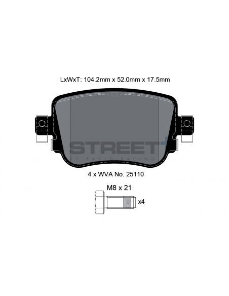 Pastillas Pagid Street+ Audi A1 8X traseras (Tipo 2)
