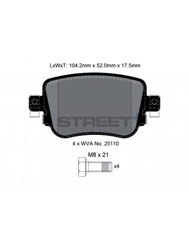 Pastillas Pagid Street+ Volkswagen Sharan 7N traseras (Tipo 3)