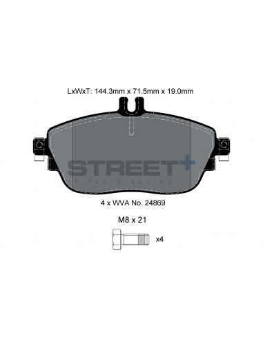 Pastillas Pagid Street+ Mercedes-Benz CLA C117 delanteras (Tipo 2)