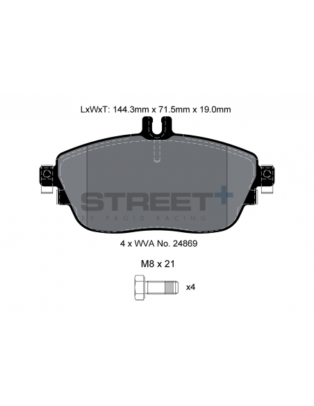 Pastillas Pagid Street+ Mercedes-Benz CLA C117 delanteras (Tipo 2)