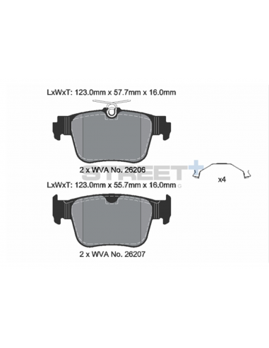 Pastillas Pagid Street+ Volkswagen Golf VIII traseras (Tipo 2)