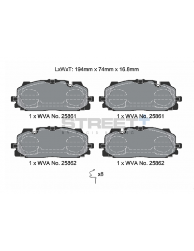 Pastillas Pagid Street+ Volkswagen Touareg CR7 delanteras