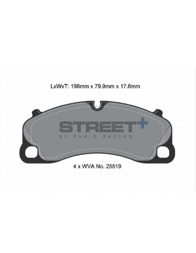 Pastillas Pagid Street+ Porsche Cayman 981 3.8 GT4 delanteras