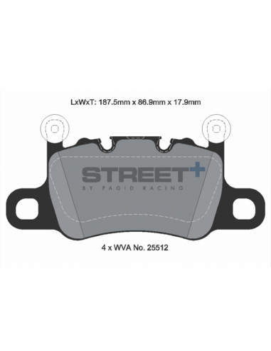 Pastillas Pagid Street+ Porsche 911 991 3.8 GT3 traseras