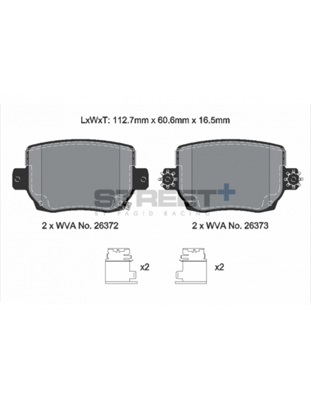 Pastillas Pagid Street+ Tesla Model 3 traseras (Con Pack Sport)