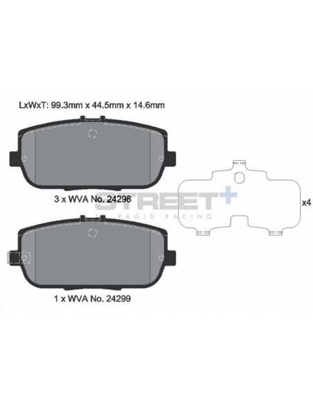 Pastillas Pagid Street+ Fiat 124 Spider 16- traseras