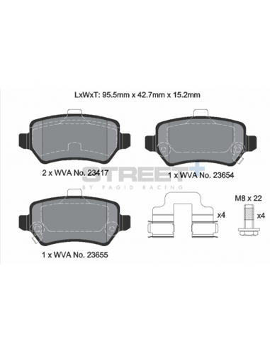Pastillas Pagid Street+ Opel Astra G traseras (Pinza TRW)
