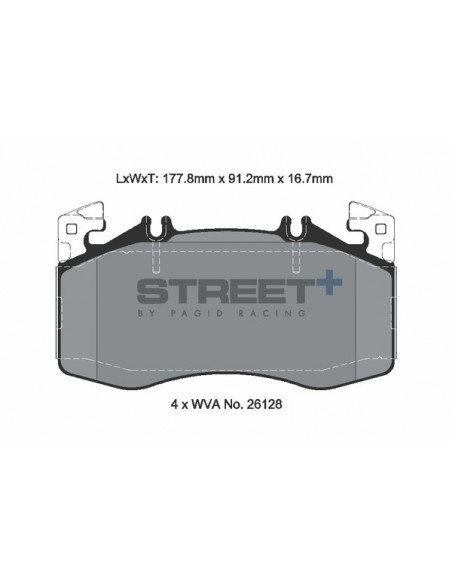 Pastillas Pagid Street+ Mercedes-Benz Clase A 45 AMG W177 delanteras (Con paquete Sport)