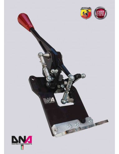 Kit palanca de cambio short shift negro DNA Racing Abarth 500 (Pomo rojo)