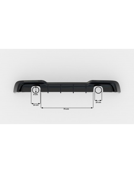 Difusor trasero Audi A3 8V Sportback (S-Line)(Facelift)(1 salida cada lado)