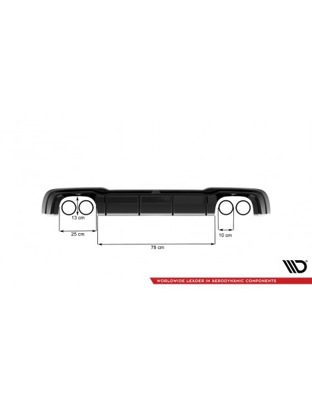 Difusor trasero V.2 Audi RS3 8V Sportback 8V (Facelift)(Salidas dobles)