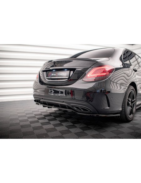 Lip trasero Mercedes-Benz Clase C W205 (AMG Line)(Facelift)(Con barras verticales)