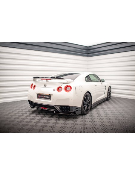 Lip trasero Nissan GT-R R35 (Facelift)(Con barras verticales)(Con flaps)