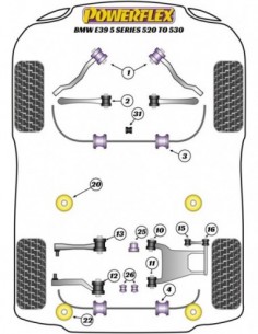 Silentblock delantero brazo inf tras Powerflex BMW Serie 5 E39 incl. M5 Black series