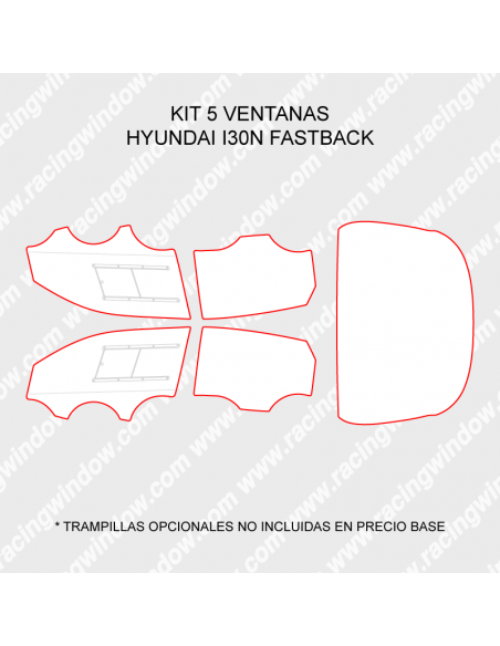 Cristales policarbonato Hyundai i30N Fastback Cristales policarbonato Hyundai i30N Fastback