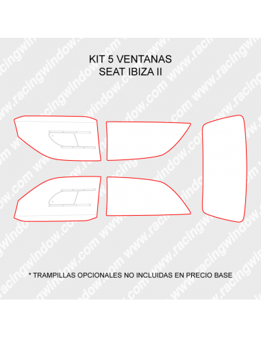 Cristales policarbonato Seat Ibiza 6K 93-99 3 puertas