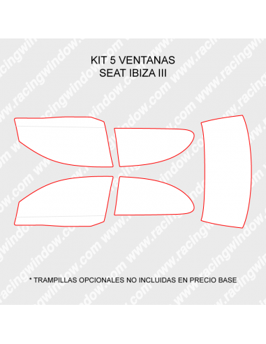 Cristales policarbonato Seat Ibiza 6L 3 puertas