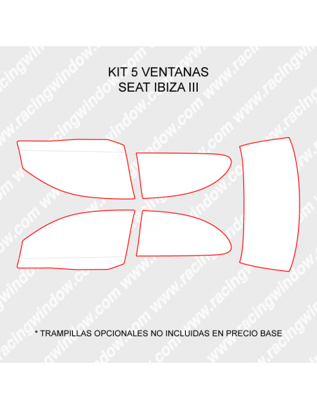 Cristales policarbonato Seat Ibiza 6L 3 puertas