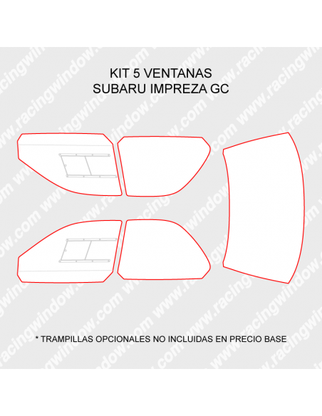 Cristales policarbonato Subaru Impreza GC