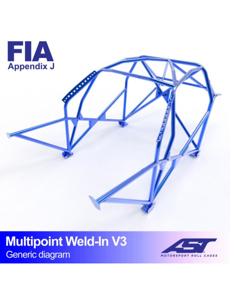 Jaula BMW 3-Series (E36) 2 puertas Coupe RWD MULTIPOINT WELD IN V3 Jaula BMW 3-Series (E36) 2 puertas Coupe RWD MULTIPOINT WELD IN V3