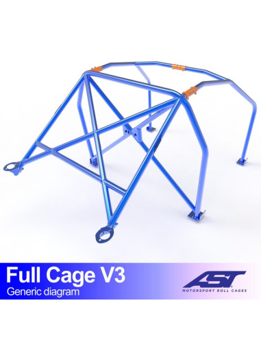 Jaula Ford Escort (Mk3/Mk4) 3 puertas Coupe FULL CAGE V3
