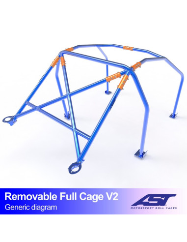Jaula Peugeot 306 (Phase 1/2) 3 puertas Hatchback REMOVABLE FULL CAGE V2
