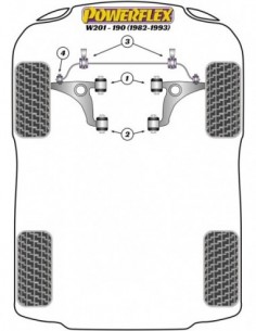 Silentblock estabilizadora del Powerflex 22mm Mercedes-Benz Clase E W124
