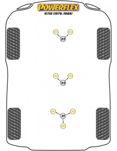 Kit silentblocks diferencial Powerflex Volkswagen Transporter T4