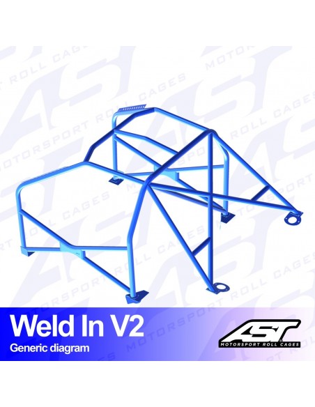 Jaula Alfa Romeo 147 (Tipo 937) 3 puertas Hatchback WELD IN V2