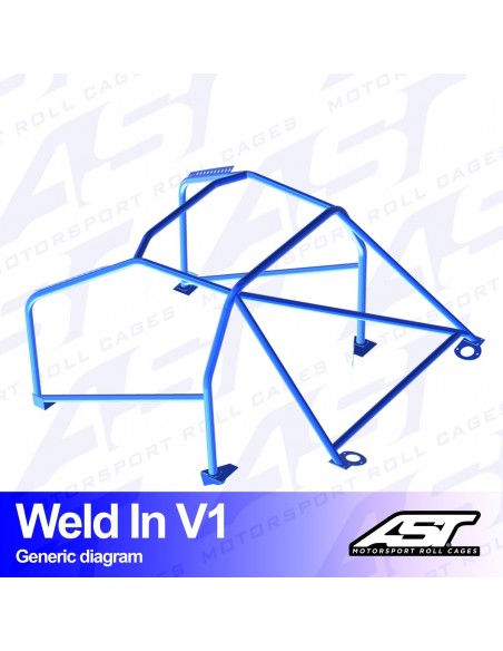 Jaula Audi A3/S3 (8L) 3 puertas Hatchback Quattro WELD IN V1