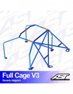 Jaula Audi A3/S3 (8P) 3 puertas Hatchback Quattro FULL CAGE V3