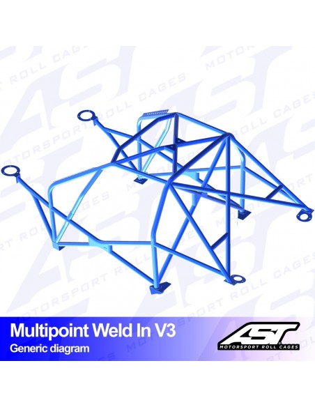 Jaula Audi A3/S3 (8P) 3 puertas Hatchback Quattro MULTIPOINT WELD IN V3