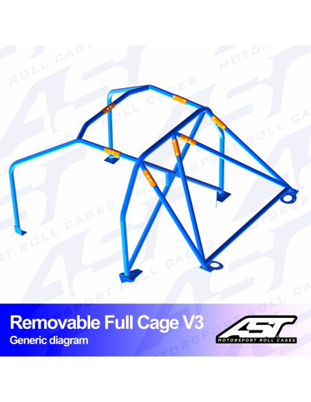 Jaula Audi A3/S3 (8V) 4 puertas Sedan Quattro REMOVABLE FULL CAGE V3
