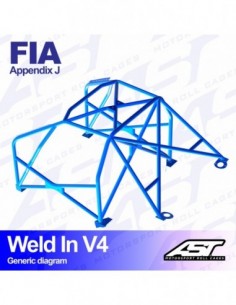 Jaula Fiat Cinquecento (Type 170) 3 puertas Hatchback WELD IN V4