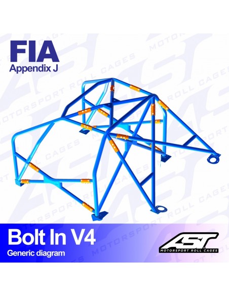 Jaula Fiat Seicento (Type 187) 3 puertas Hatchback FWD BOLT IN V4