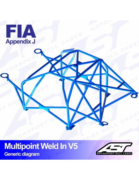 Jaula Ford Fiesta (Mk2) (FBD) 3 puertas Hatchback MULTIPOINT WELD IN V5