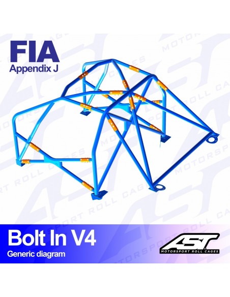 Jaula Ford Fiesta (Mk8) (JHH) 3 puertas Hatchback BOLT IN V4