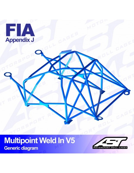 Jaula Ford Fiesta (Mk8) (JHH) 3 puertas Hatchback MULTIPOINT WELD IN V5