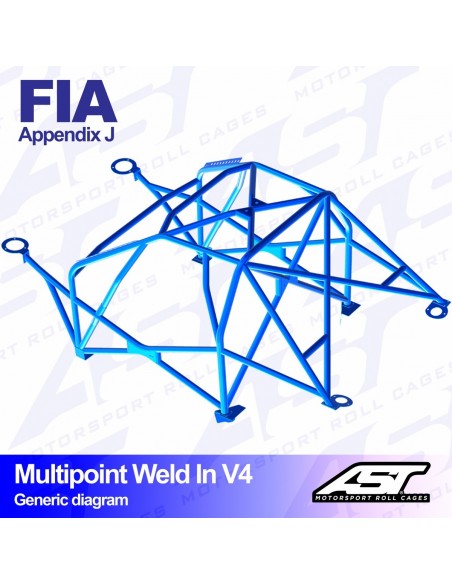Jaula Honda Civic (EF/ED/EE) 3 puertas Hatchback MULTIPOINT WELD IN V4
