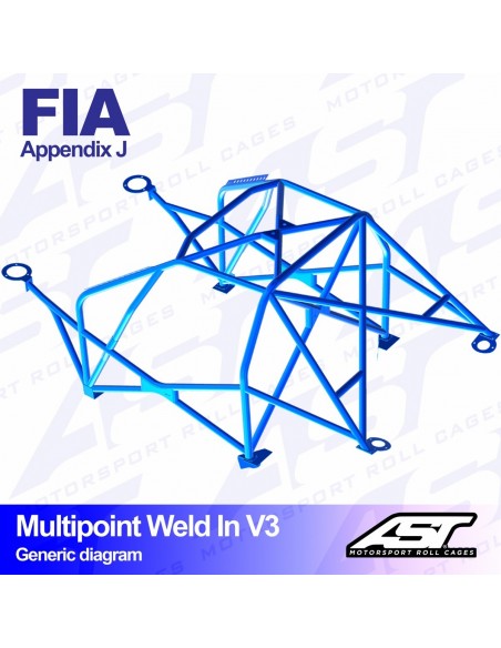 Jaula Honda Civic (EP) 3 puertas Hatchback MULTIPOINT WELD IN V3 Jaula Honda Civic (EP) 3 puertas Hatchback MULTIPOINT WELD IN V3