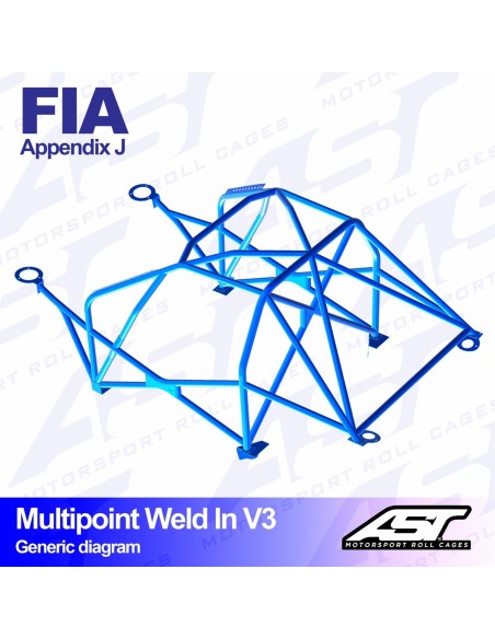 Jaula Peugeot 306 (Phase 1/2) 3 puertas Hatchback MULTIPOINT WELD IN V3 Jaula Peugeot 306 (Phase 1/2) 3 puertas Hatchback MULTIPOINT WELD IN V3